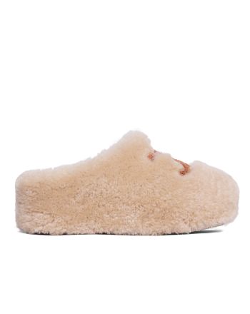 Celine Women's Fur Mule In Shearling Cream