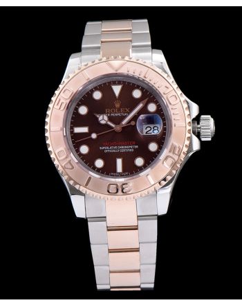 Rolex Yacht Master Watch Automatic Full Gold Light Coffee