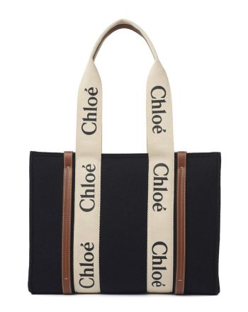 Chloe Medium Woody Tote Bag Black