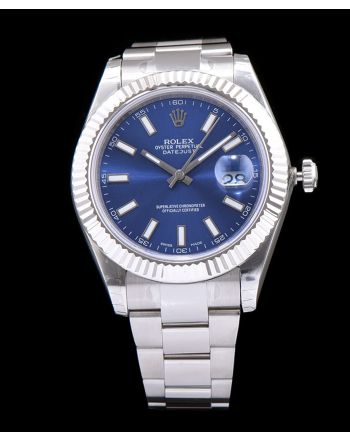 Rolex Datejust Watches with luminous hour markers Blue