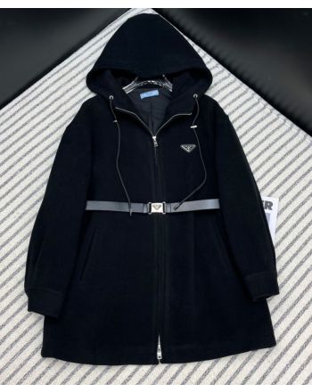 Prada Women's Hooded Jacket Black