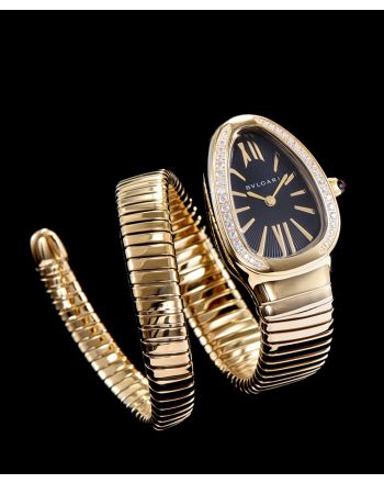 Bvlgari 18ct gold and diamond watch Black