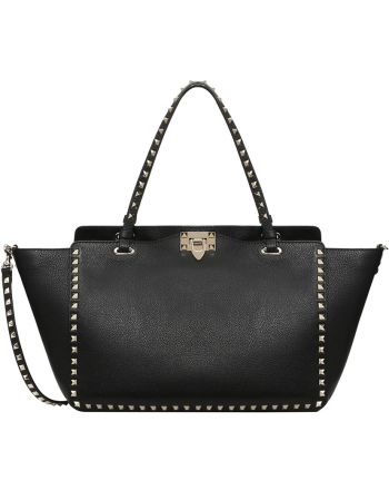 Valentino Large Rockstud Tote Black