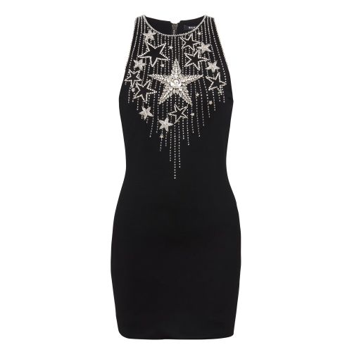 Balmain Women's Stars Embroidered Short Dress 