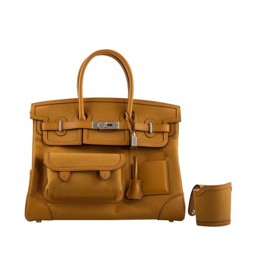 Hermes Birkin 35 Canvas & Swift Leather Cargo 